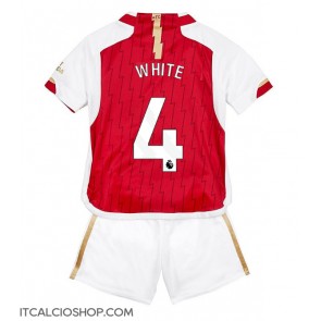 Arsenal Benjamin White #4 Prima Maglia Bambino 2023-24 Manica Corta (+ Pantaloni corti)